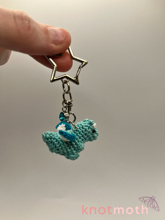 darcy dinosaur micro crochet keychain