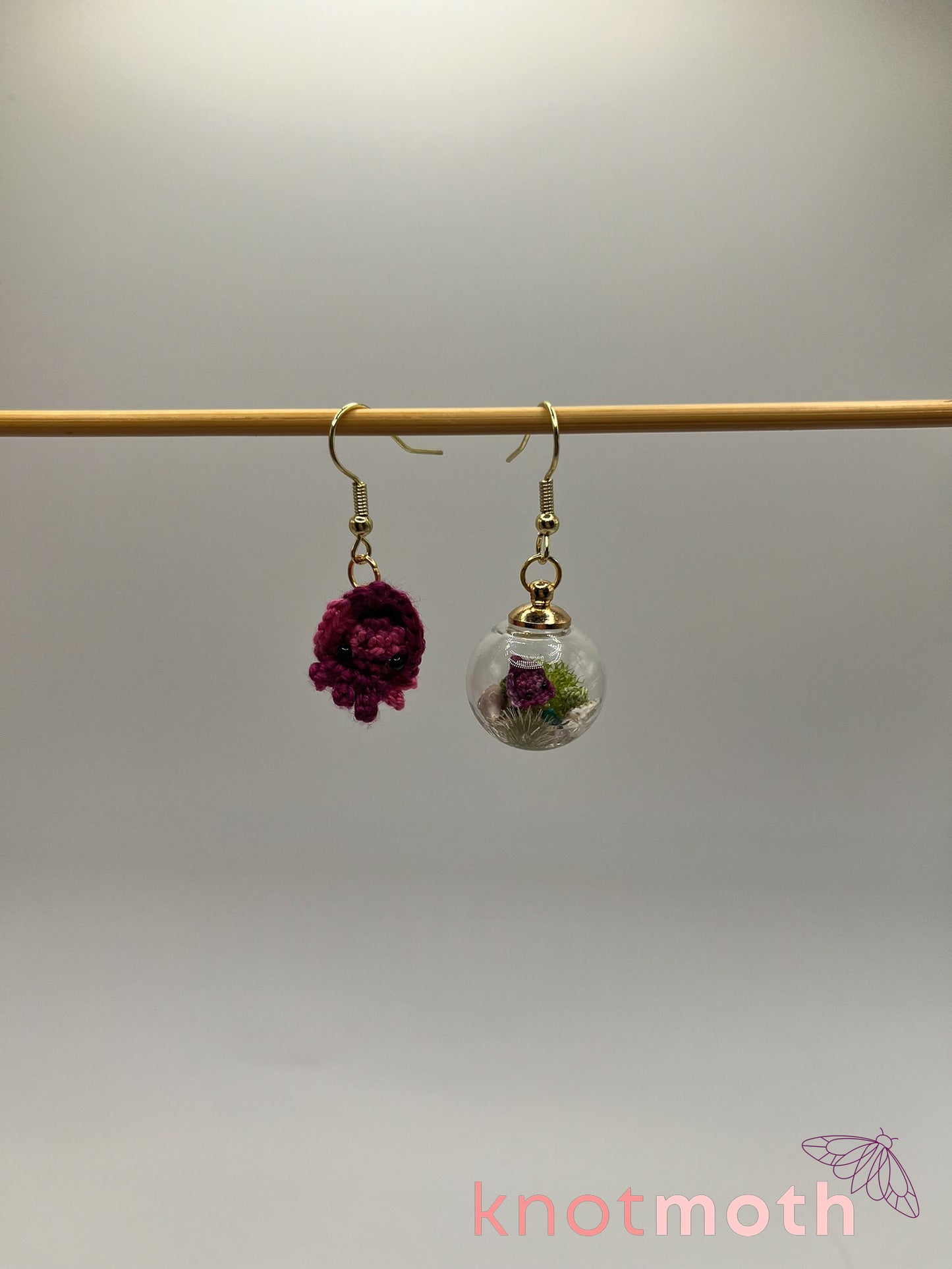 squid micro crochet earrings