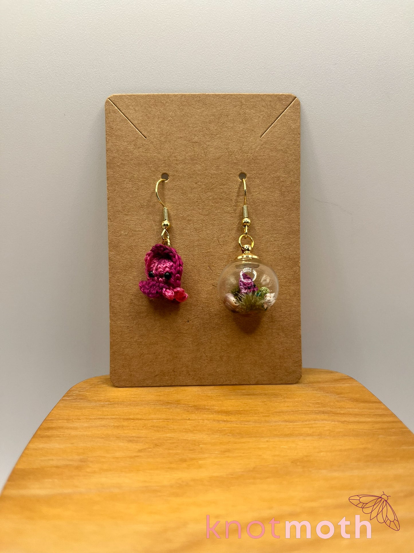 squid micro crochet earrings
