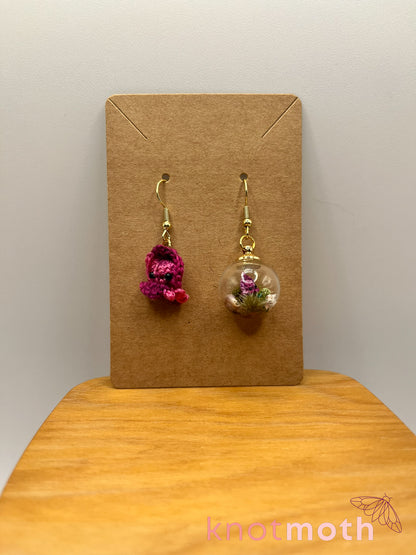 squid micro crochet earrings