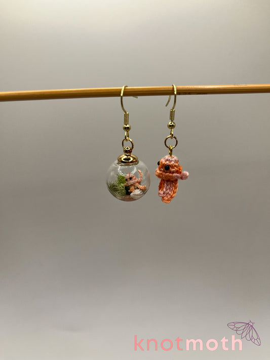jellyfish micro crochet earrings