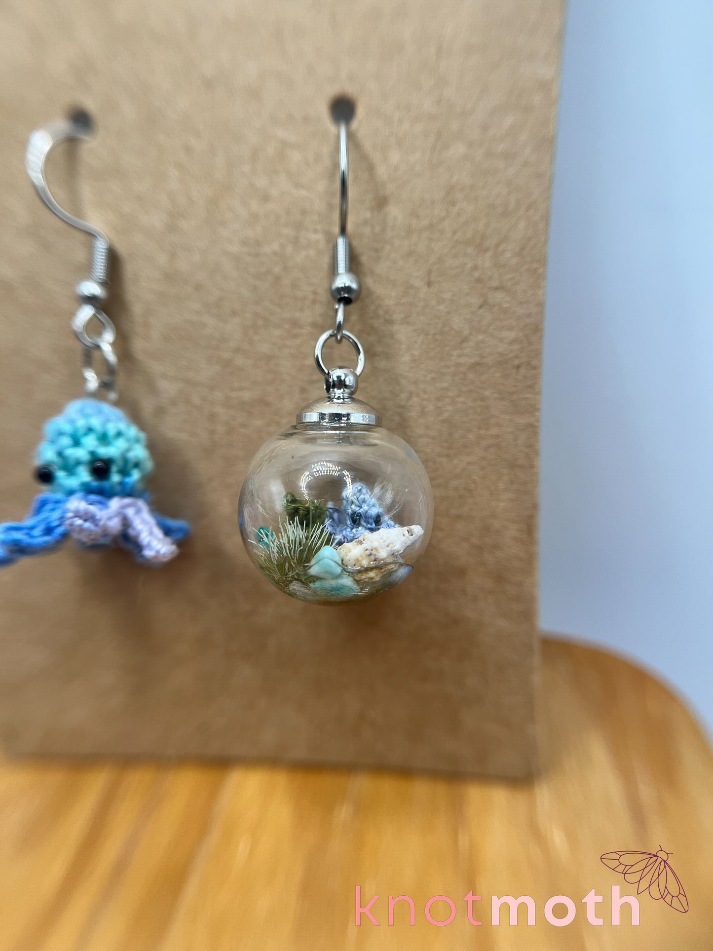 octopus micro crochet earrings