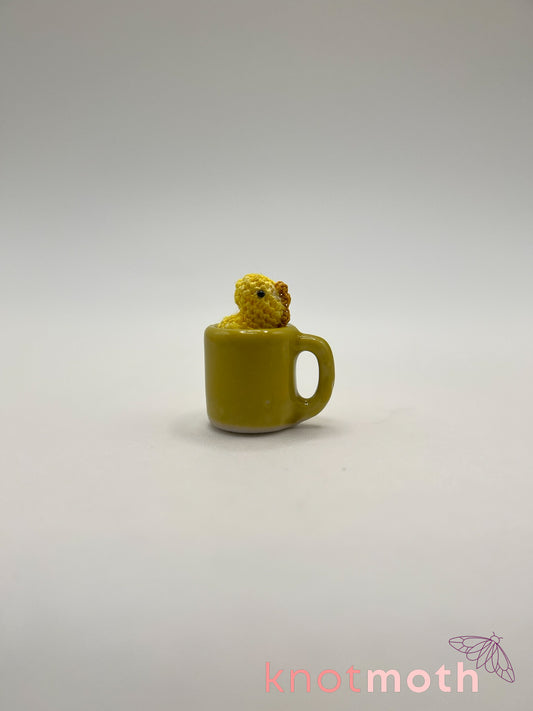 lemon tea-rex micro crochet mug trinket