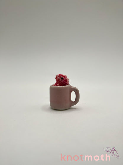 hibiscus tea-rex micro crochet mug trinket
