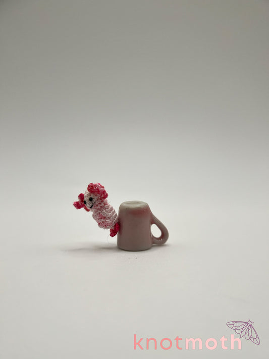 agatha axolotl micro crochet mug trinket