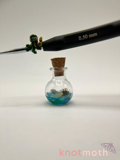 odessa octopus micro crochet trinket jar