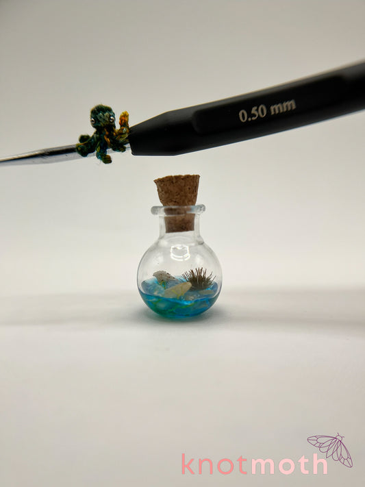 odessa octopus micro crochet trinket jar