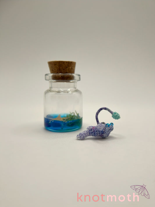 asher anglerfish glow-in-the-dark micro crochet jar