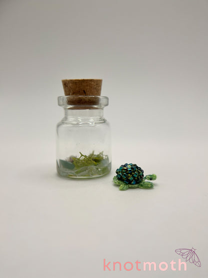 tiffany turtle micro crochet aquarium jar