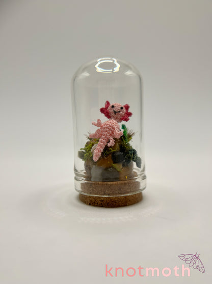 armand axolotl micro crochet cloche jar
