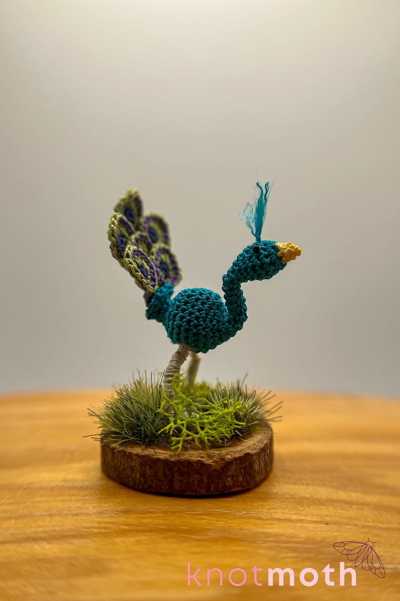 Pia Peacock Micro-Crochet Figurine