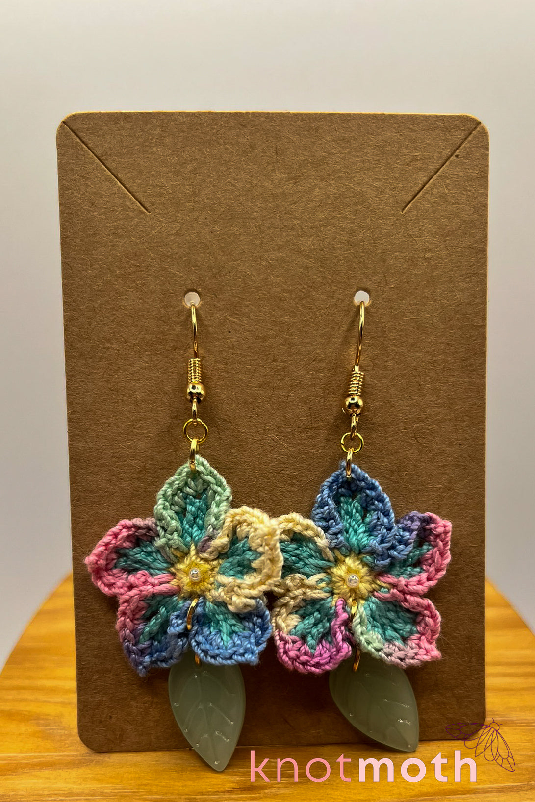 pastel flower dangle earrings