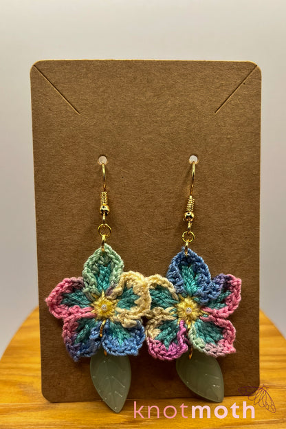 pastel flower dangle earrings