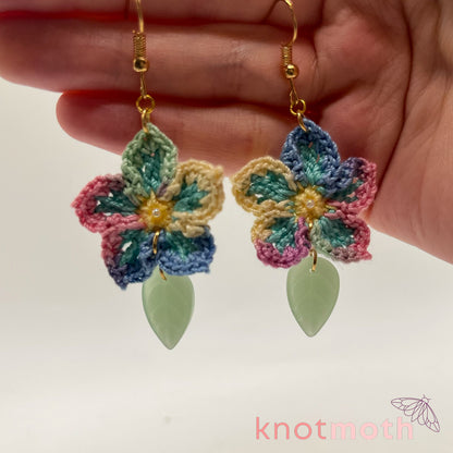 pastel flower dangle earrings
