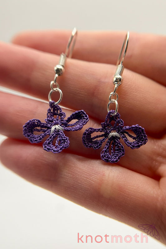 lobelia flower earrings