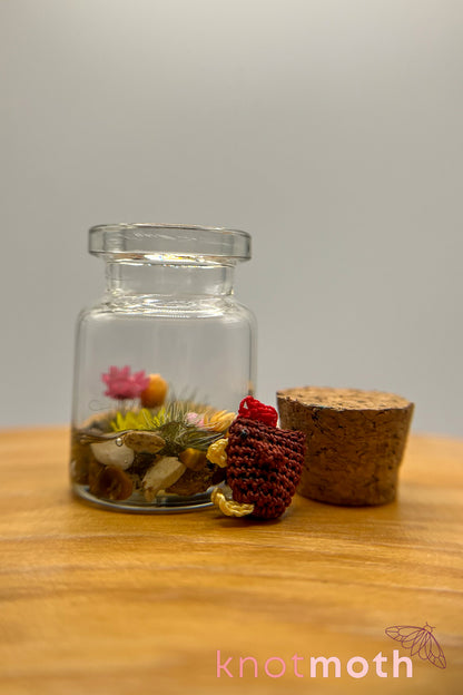 Charlee Chicken Micro Crochet Trinket Jar (removable, magnetic)