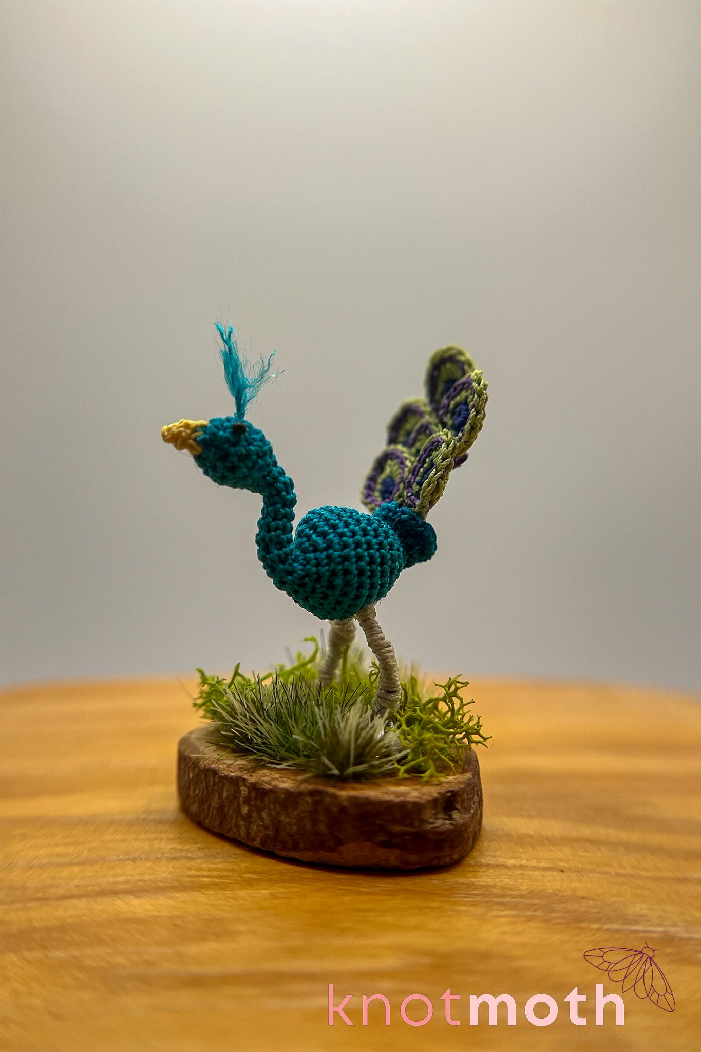Pia Peacock Micro-Crochet Figurine