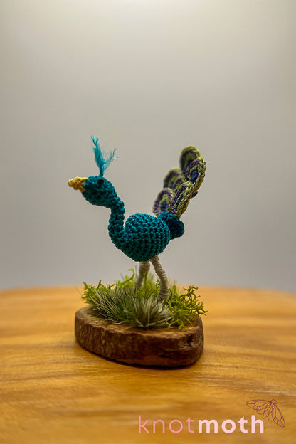 Pia Peacock Micro-Crochet Figurine