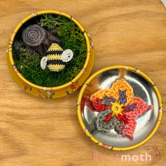 belinda bee with flower trinket tin