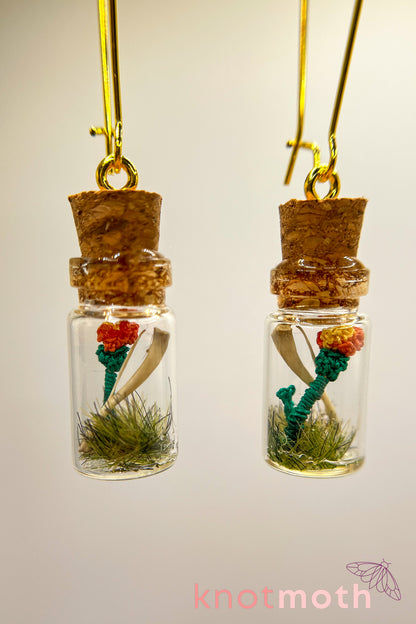 marigold & tibiofibula mini jar earrings