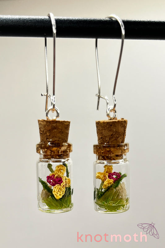 orchid & bone mini jar earrings