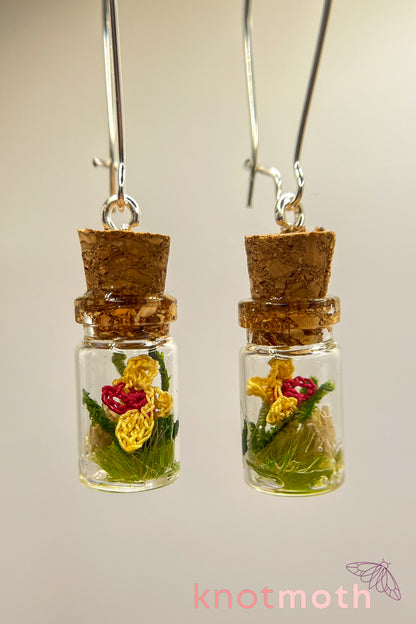 orchid & bone mini jar earrings