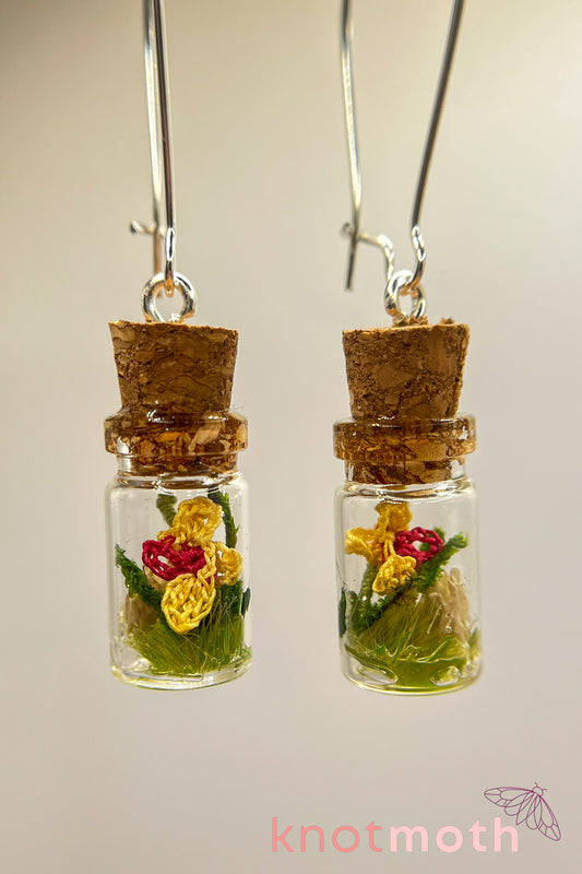orchid & bone mini jar earrings