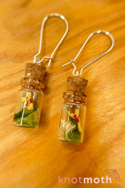 orchid & bone mini jar earrings