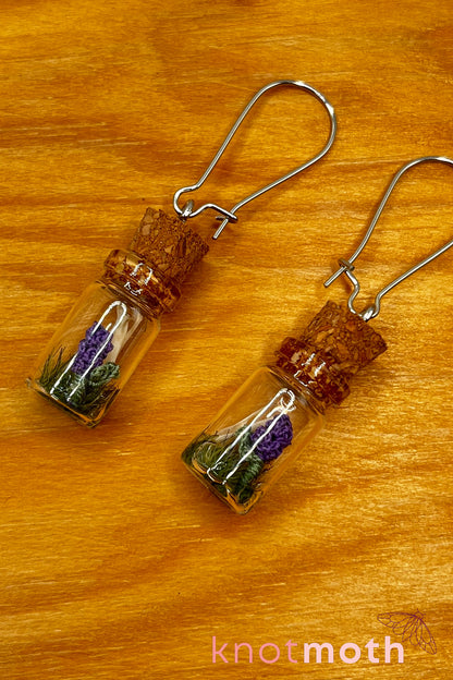 wolfsbane & scapula mini jar earrings