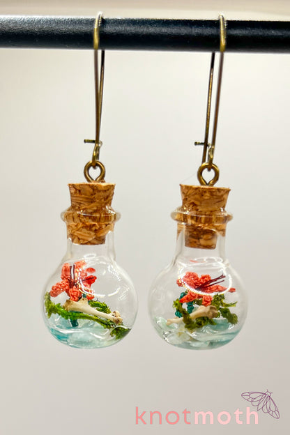 lily & forelimb mini jar earrings