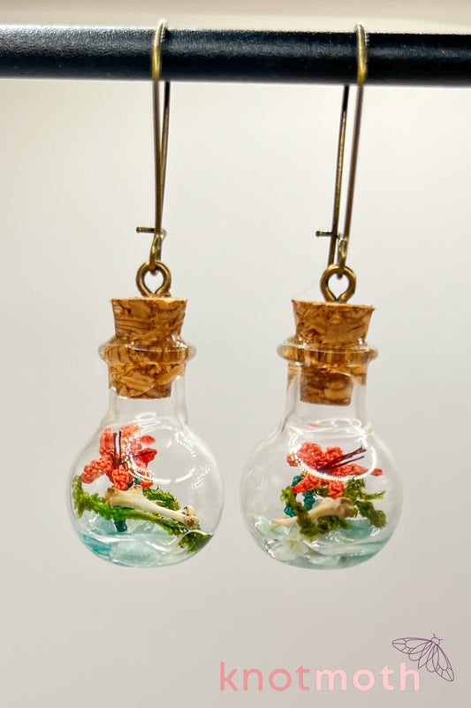 lily & forelimb mini jar earrings
