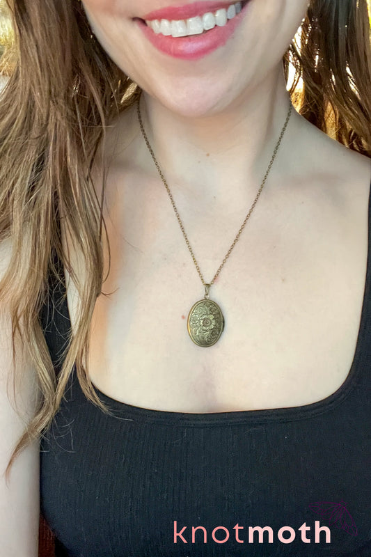 Sunflower and lavender garden (joy & serenity) floriography micro-crochet locket
