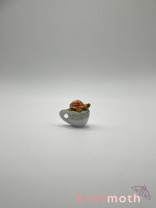 tai turtle micro crochet teacup trinket