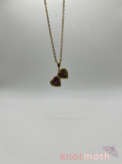 violets floriography micro-crochet heart locket