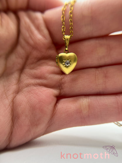 violets floriography micro-crochet heart locket