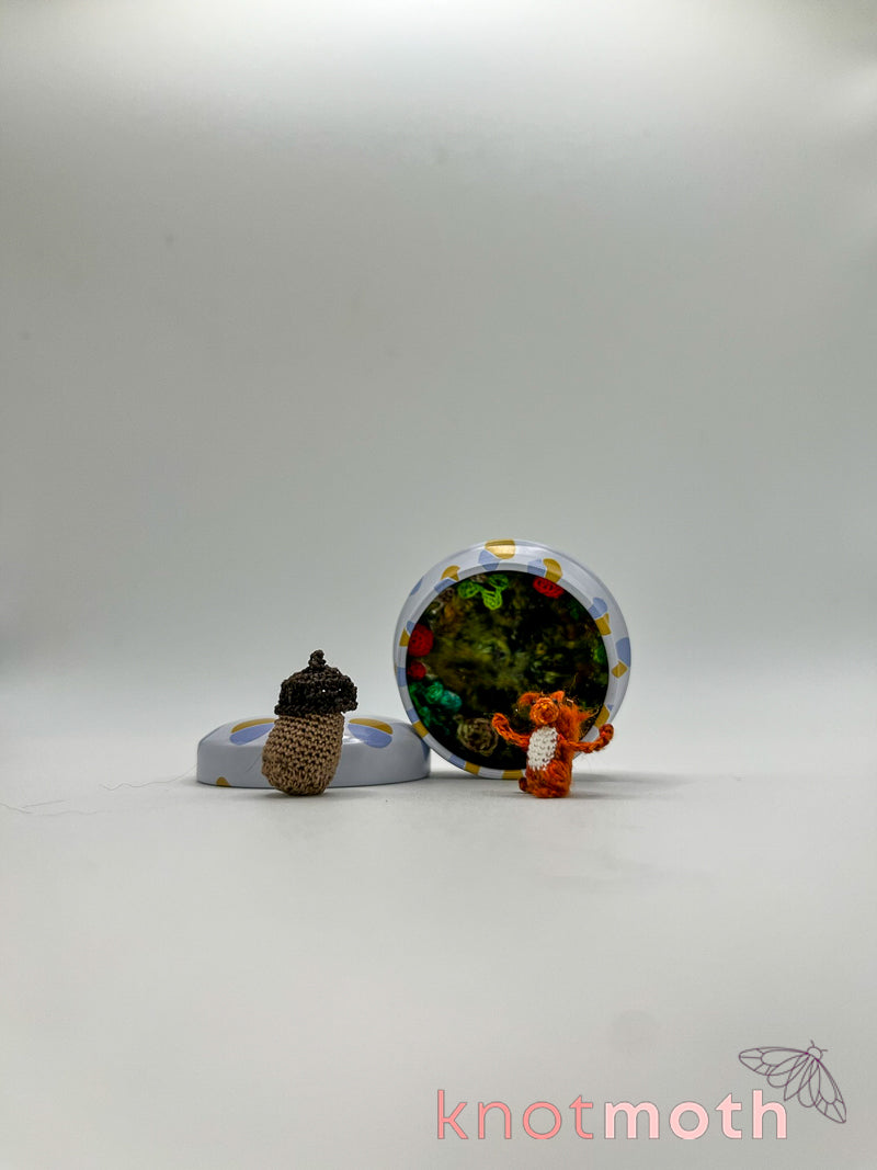 sully squirrel · acorn & mushrooms mini tin