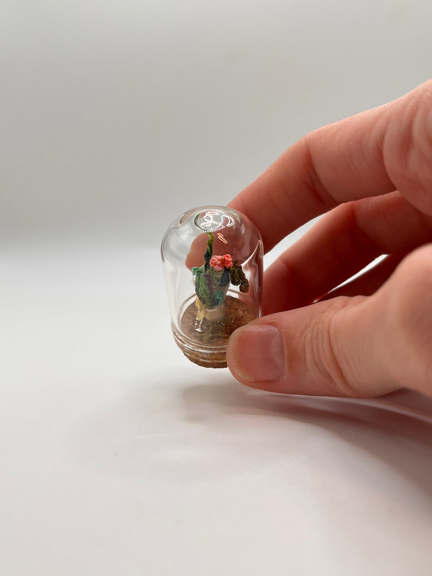 cacti & vines - micro-crochet dome mini jar