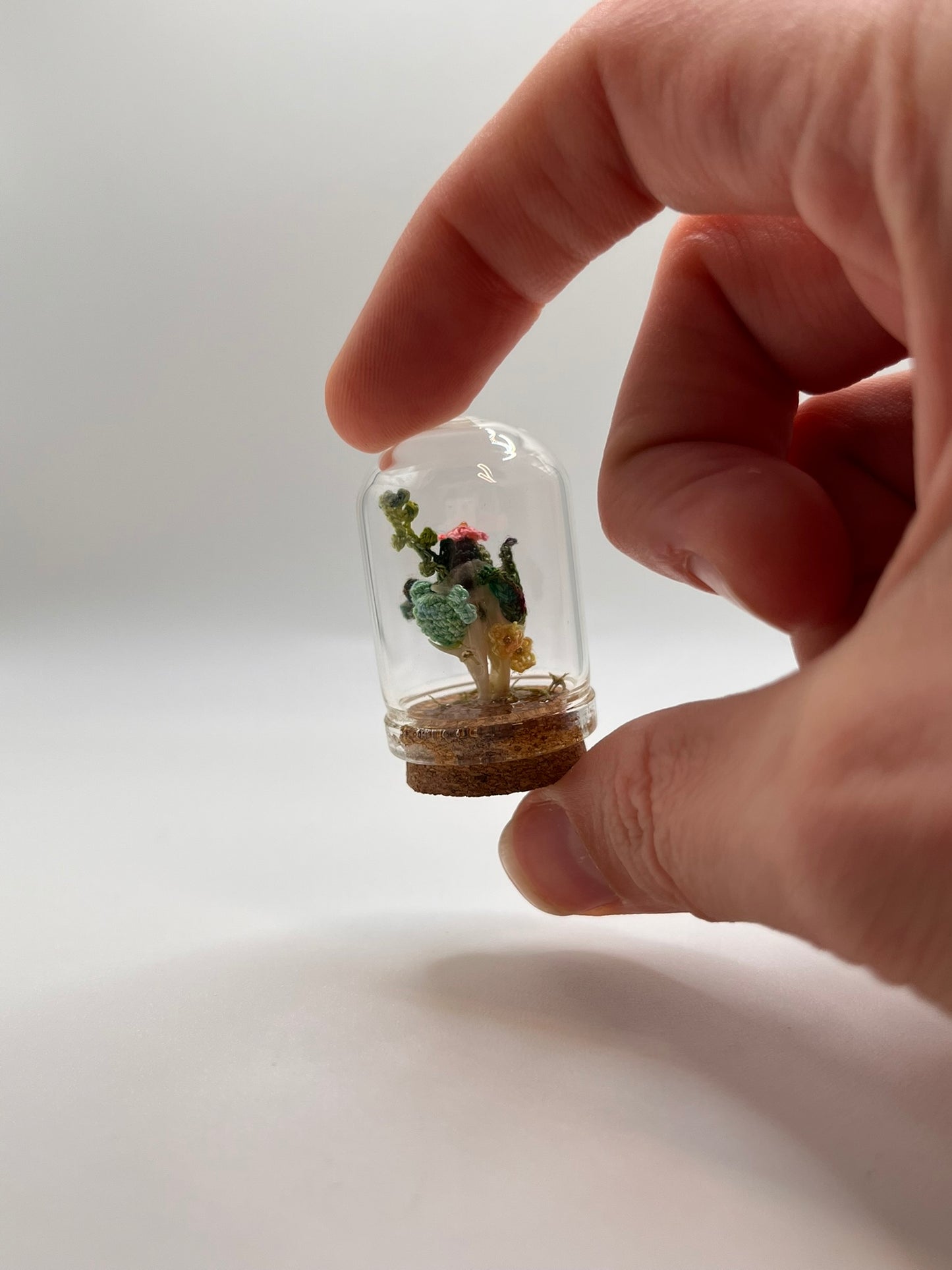 cacti & vines - micro-crochet dome mini jar