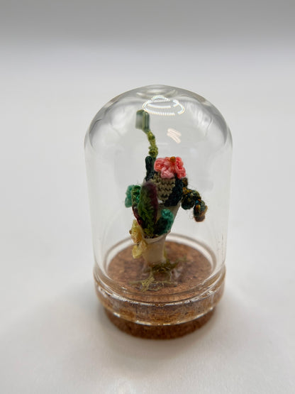 cacti & vines - micro-crochet dome mini jar