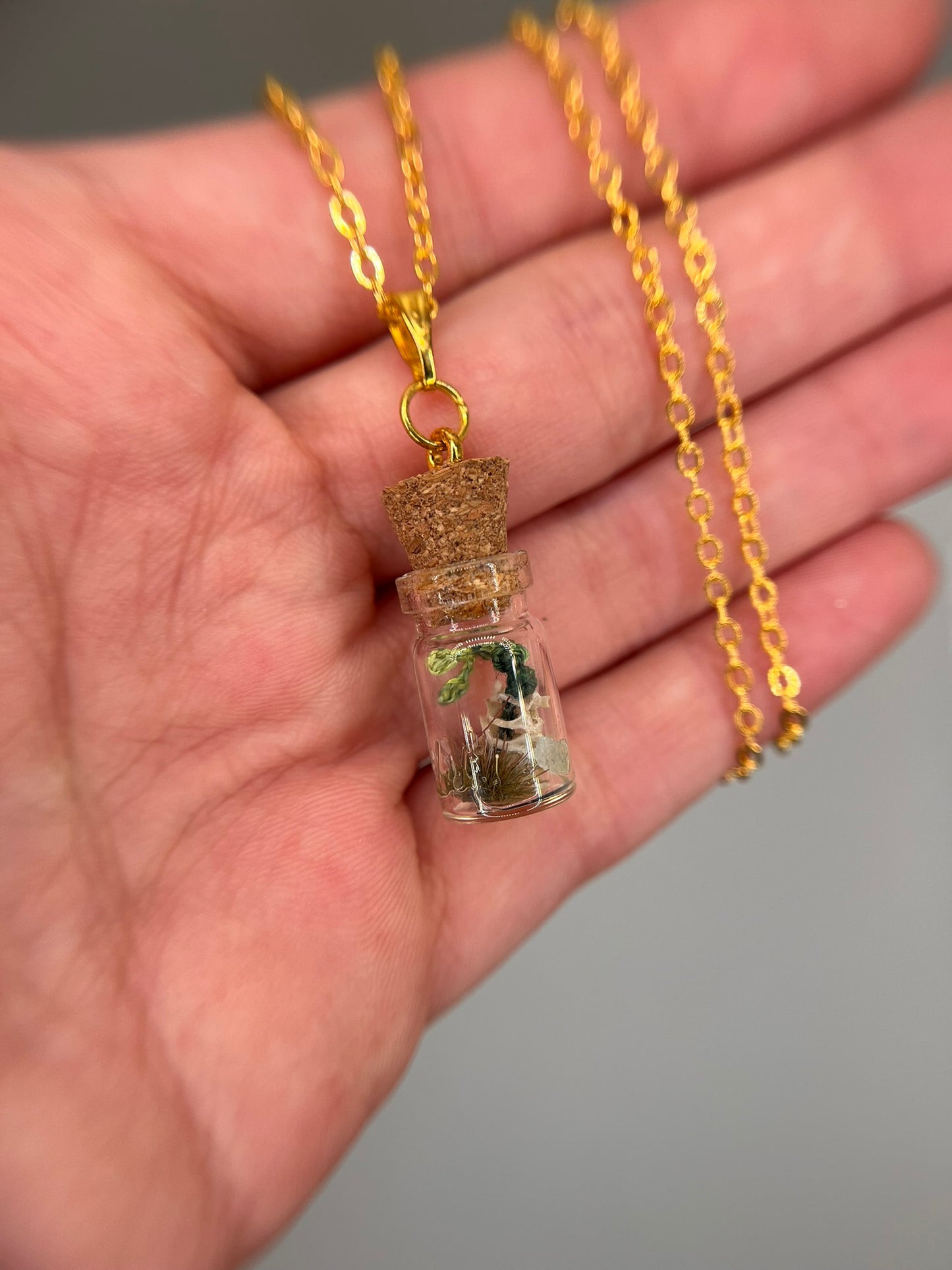 vine & cervical vertebra - bone garden necklace