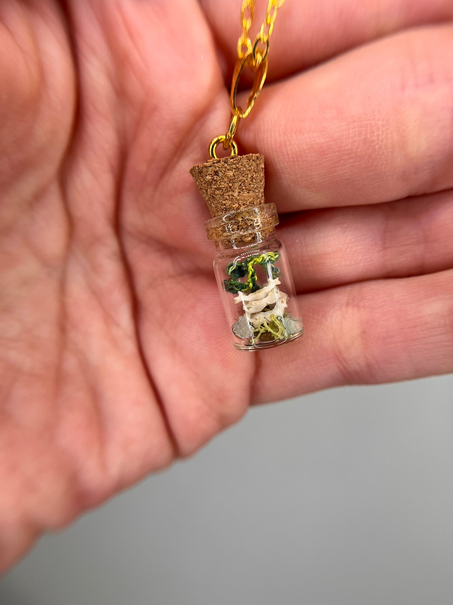 vine & cervical vertebra - bone garden necklace