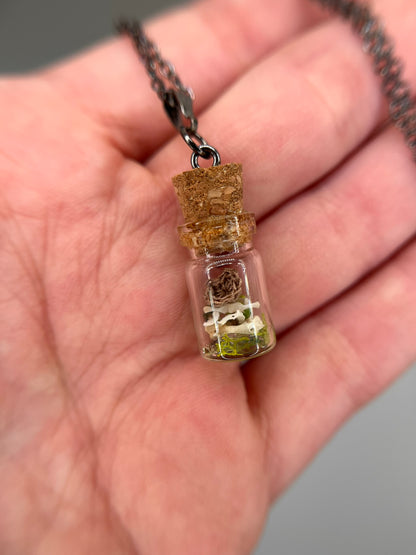 mushroom & cervical vertebra - bone garden necklace