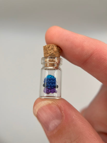 tiny ghost micro crochet trinket jar