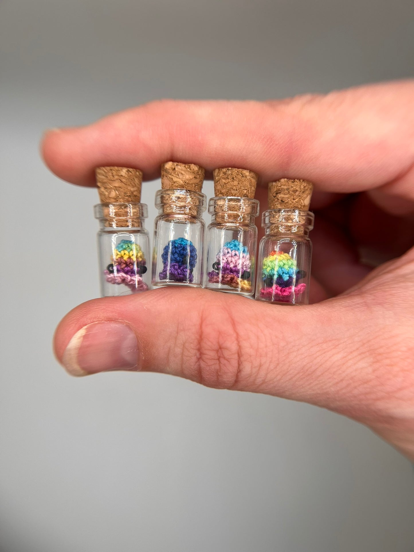 tiny ghost micro crochet trinket jar