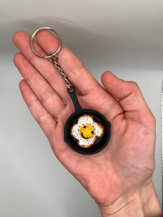 fried egg keychain
