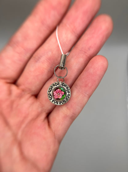 tiny flower teacup keychain