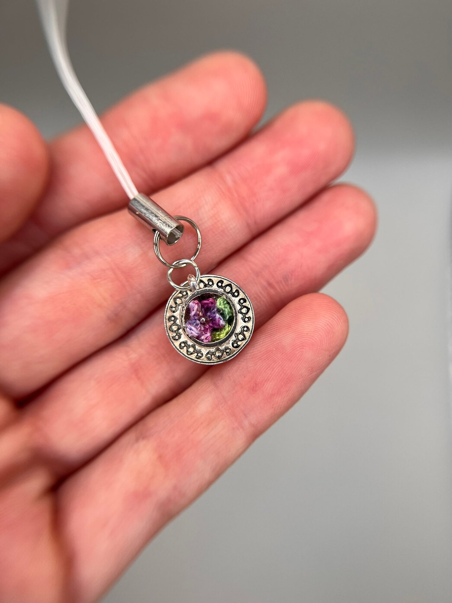 tiny flower teacup keychain