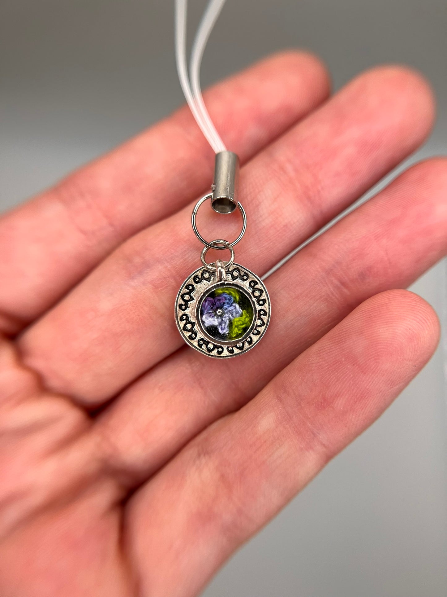 tiny flower teacup keychain