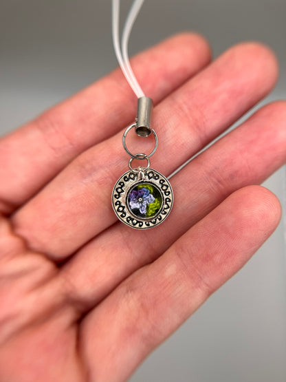 tiny flower teacup keychain