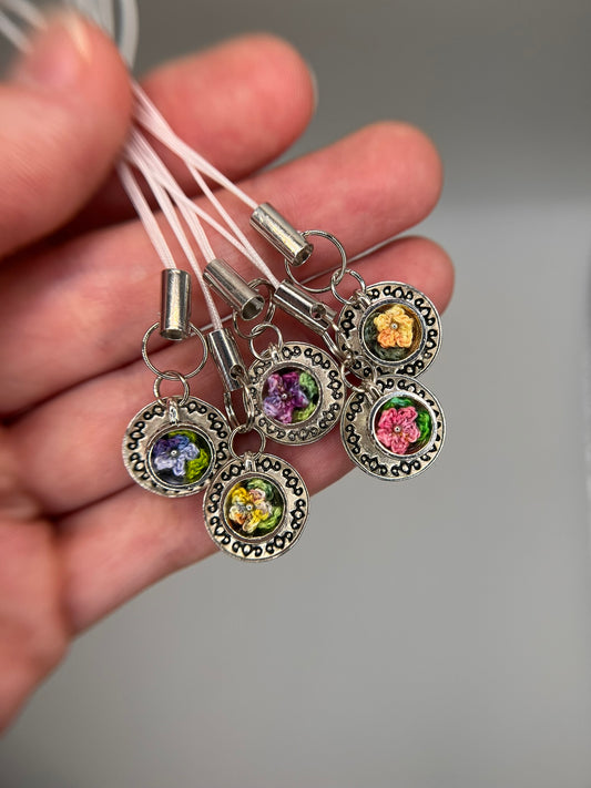 tiny flower teacup keychain